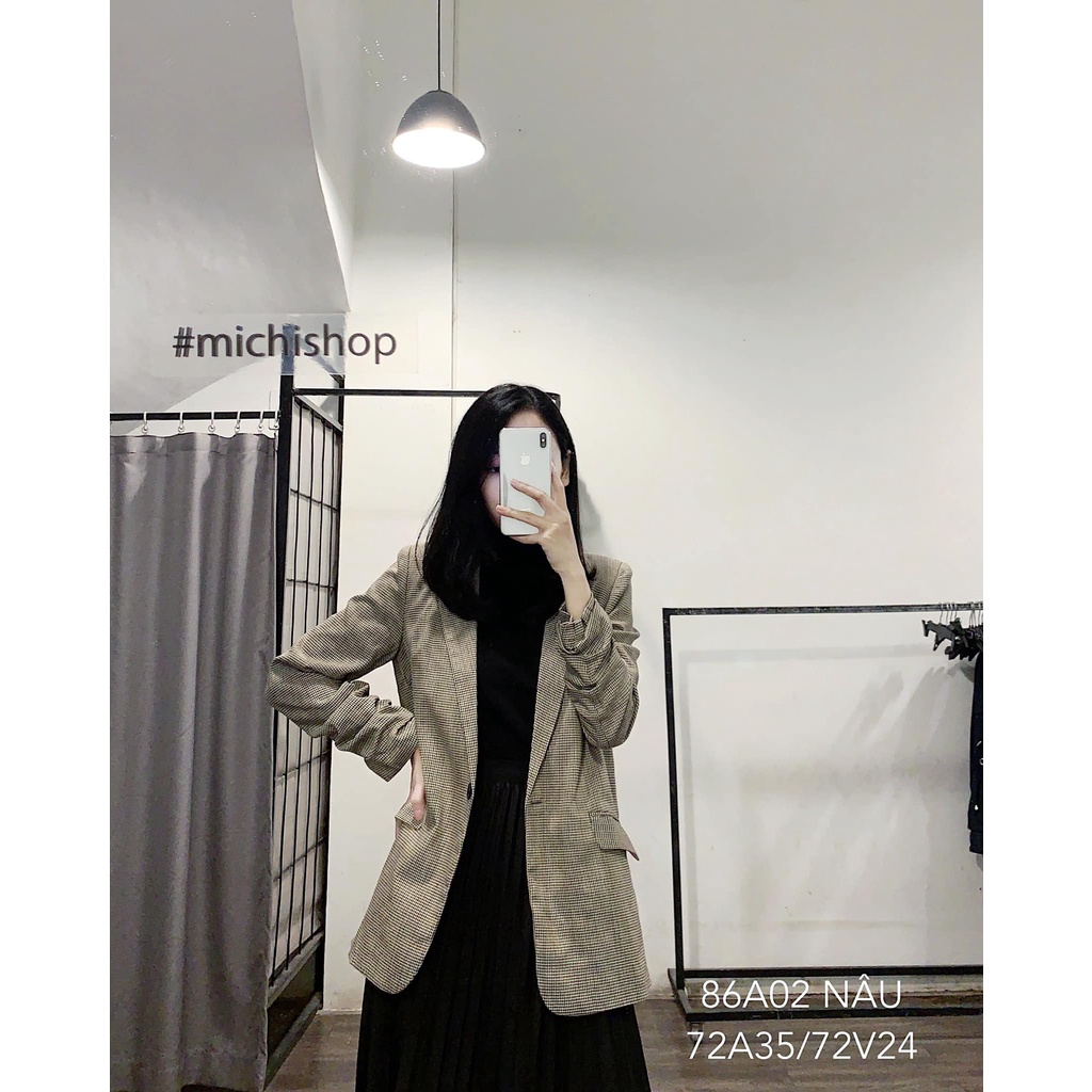 Áo blazer kẻ tay nhún - 86A02