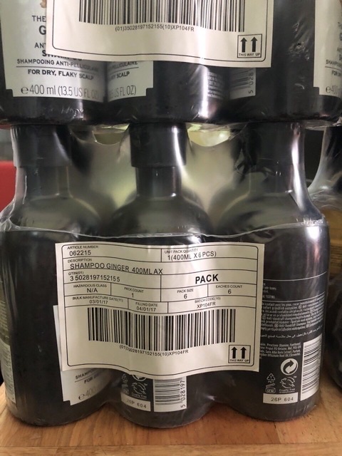 Chai lớn 400ml DẦU GỘI GỪNG TƯƠI GIẢM GÀU MƯỢT TÓC THE BODY SHOP Made in UK