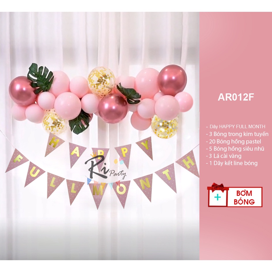 Set Bóng Trang Trí Đầy Tháng , Happy Full Month