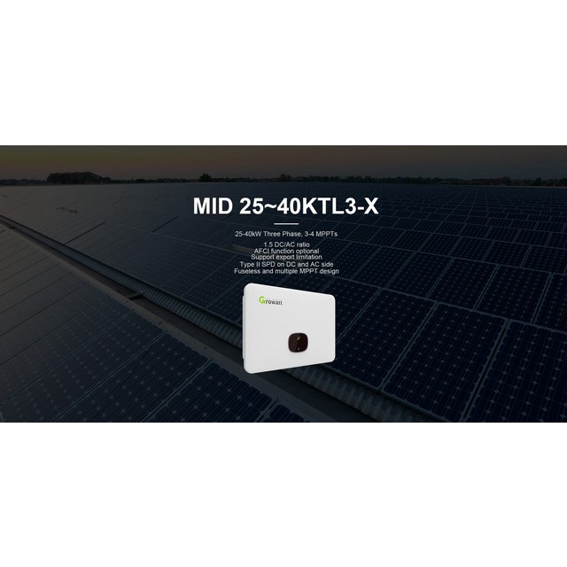 Bộ chuyển đổi năng lượng điện Inverter Growatt 3 pha MID