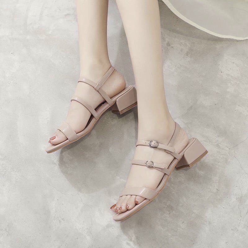 Sandal nữ quai ngang nữ đế vuông 3p cá tính thời trang hàng VNXK cao cấp - S33