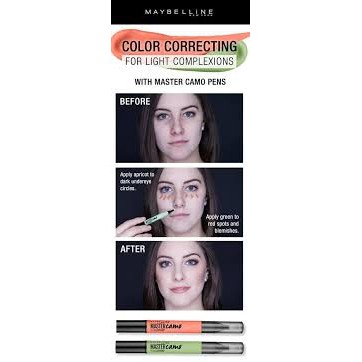 Bút Che Khuyết Điểm Maybelline Master Camo Color Correcting Pen 40 Yellow Vàng 10 Green Xanh Lá 50 Apricot Mơ 20 Blue