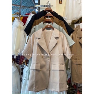 Áo blazer cộc tay 4 cúc-ảnh thật