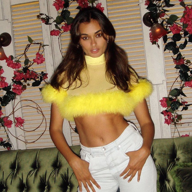 Áo Lưới Crop Top Cổ Tròn Màu Trơn Phong Cách Âu Mỹ Thời Trang Mùa Thu Hàng Mới Dành Cho Bạn Nữ