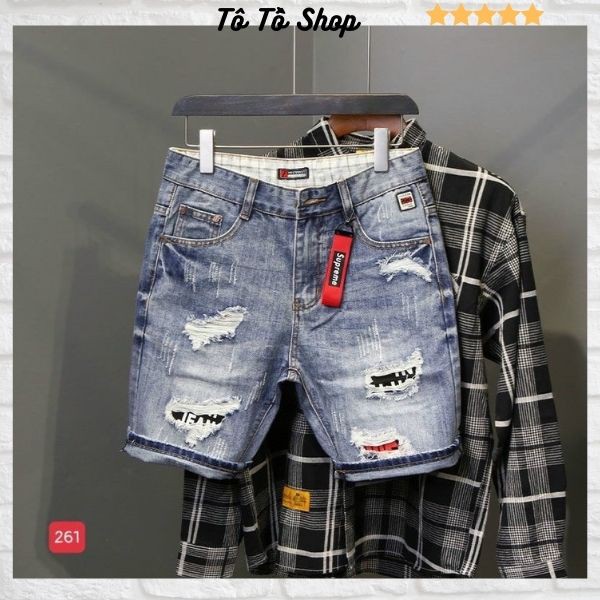 Quần Short Jean Nam Chất Bò Co Giãn❤️FREESHIP❤️Quần Đùi Nam thời trang cao cấp  Tô Tồ Shop - QSJNM261