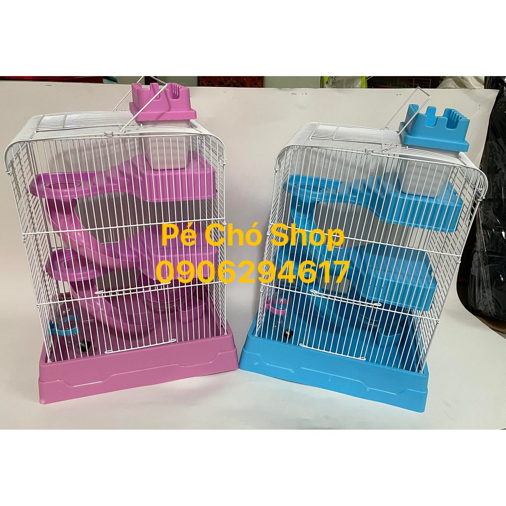 Lồng hamster Phá0 Đài Hoàng Tử 3 Tầng vui chơi thỏa thích 27cm x 21cm x 43cm