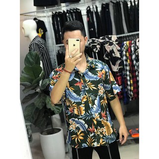 Sơ mi hoa lá cành dáng rộng