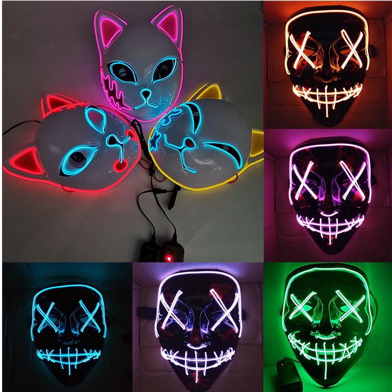 Mặt Nạ Dây Đèn LED Hóa Trang Halloween