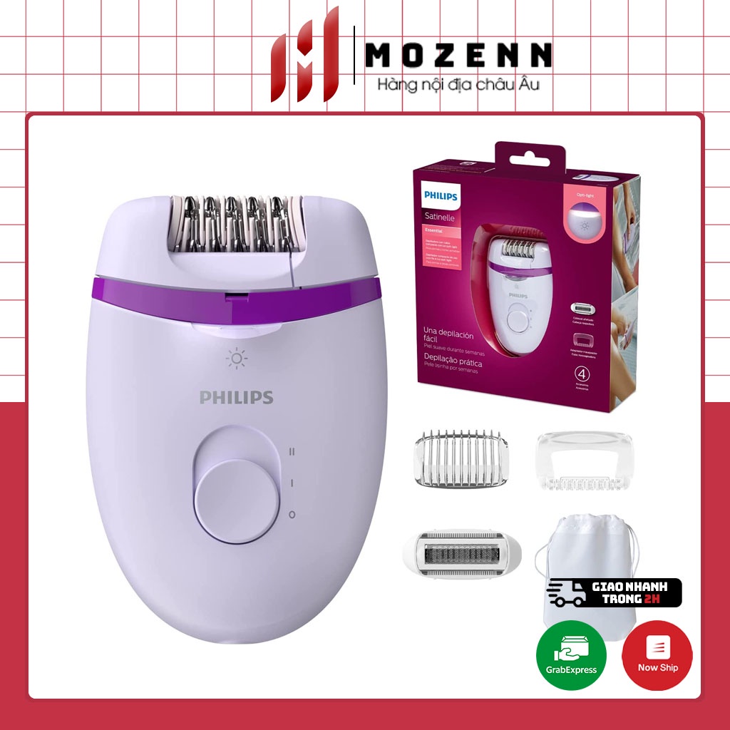Máy nhổ lông Philips BRE275/00 tại nhà tiện lợi đi kèm 4 phụ kiện, nhập Đức chính hãng