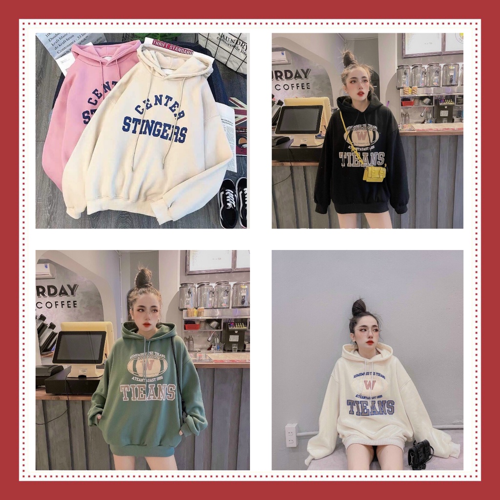Áo hoodie nữ nỉ bông form rộng munmun