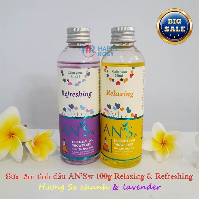 Chai mini sữa tắm tinh dầu dưỡng ẩm AN’Sw 100g Relaxing & Refreshing