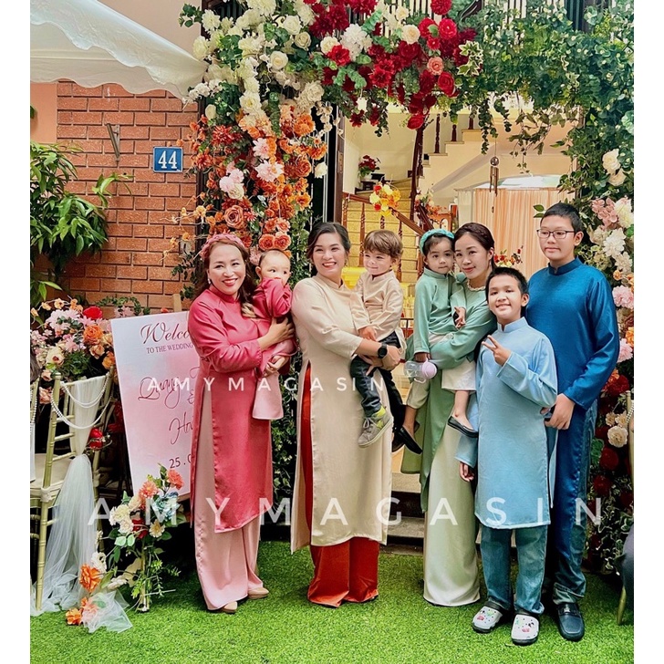 Áo dài bé trai lụa tây thi-toàn bộ ảnh thật