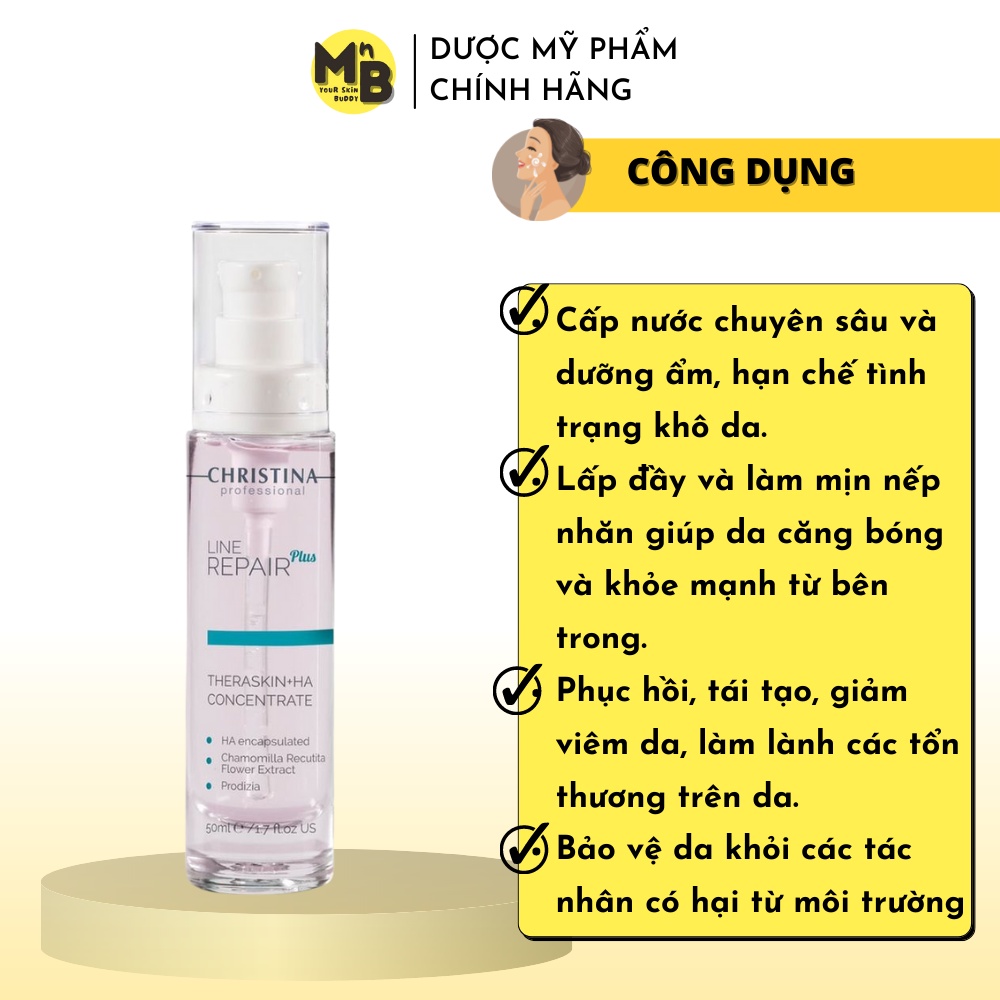 Tinh Chất Dưỡng Ẩm Trẻ Hóa Phục Hồi Da CHRISTINA LINE REPAIR PLUS THERASKIN + HA CONCENTRATE - HYDRA Serum 30ml 50ml