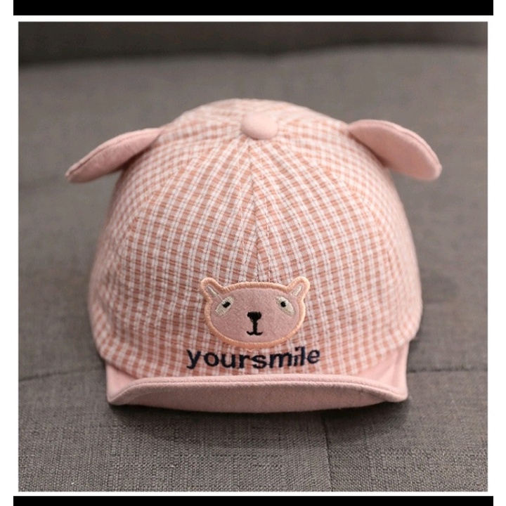 Mũ lưỡi trai kẻ sọc caro dễ thương thời trang cho bé