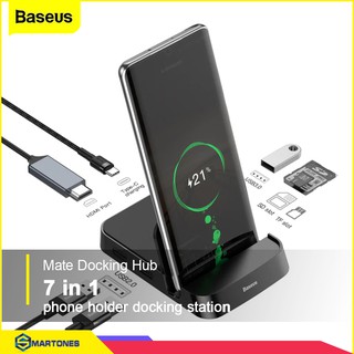 Bộ USB C DEX Station mở rộng cho Samsung, Huawei hiệu Baseus 7 in 1 kết nối HDMI,3.5mm,USB 3.0, đọc thẻ nhớ, Sạc PD 49W