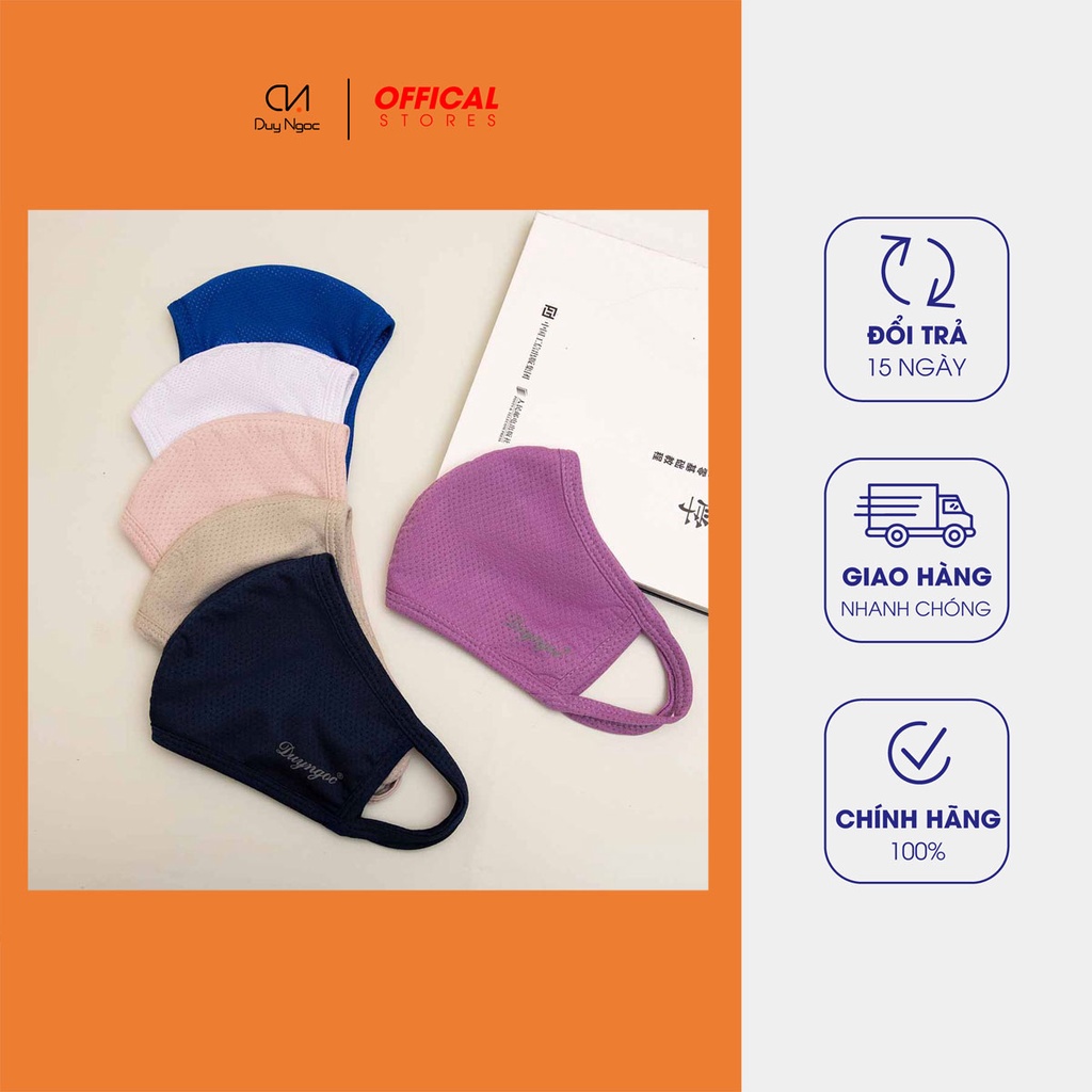 Khẩu Trang Vải Viền Mesh Duy Ngọc Cao Cấp, hàng chính hãng, chất liệu vải Mesh thoáng mát dễ thở, 3 lớp an toàn (7543)