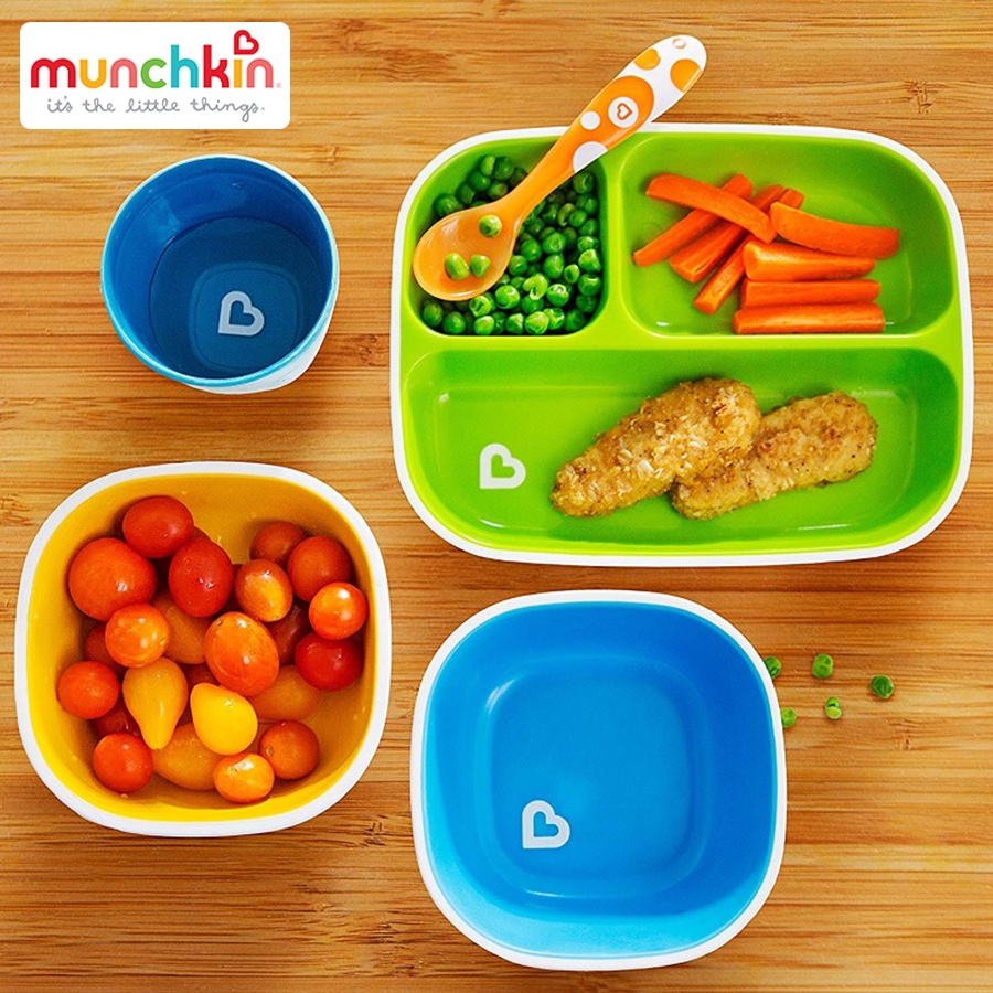 Bộ 2 Đĩa Chia Ngăn Chống Trượt Munchkin Hoa Kỳ - Jokids Store