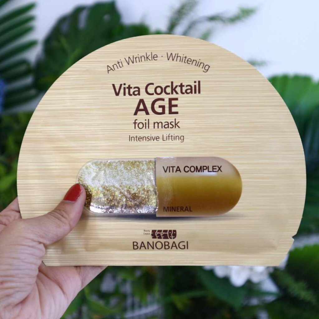 Hộp 10 gói Mặt nạ lá nguyên khối cao cấp Banobagi Vita Cocktail Age Foil Mask 30ml x10 - CÓ TEM CHÍNH HÃNG