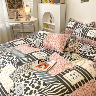 Set cotton poly ô vuông bò sữa