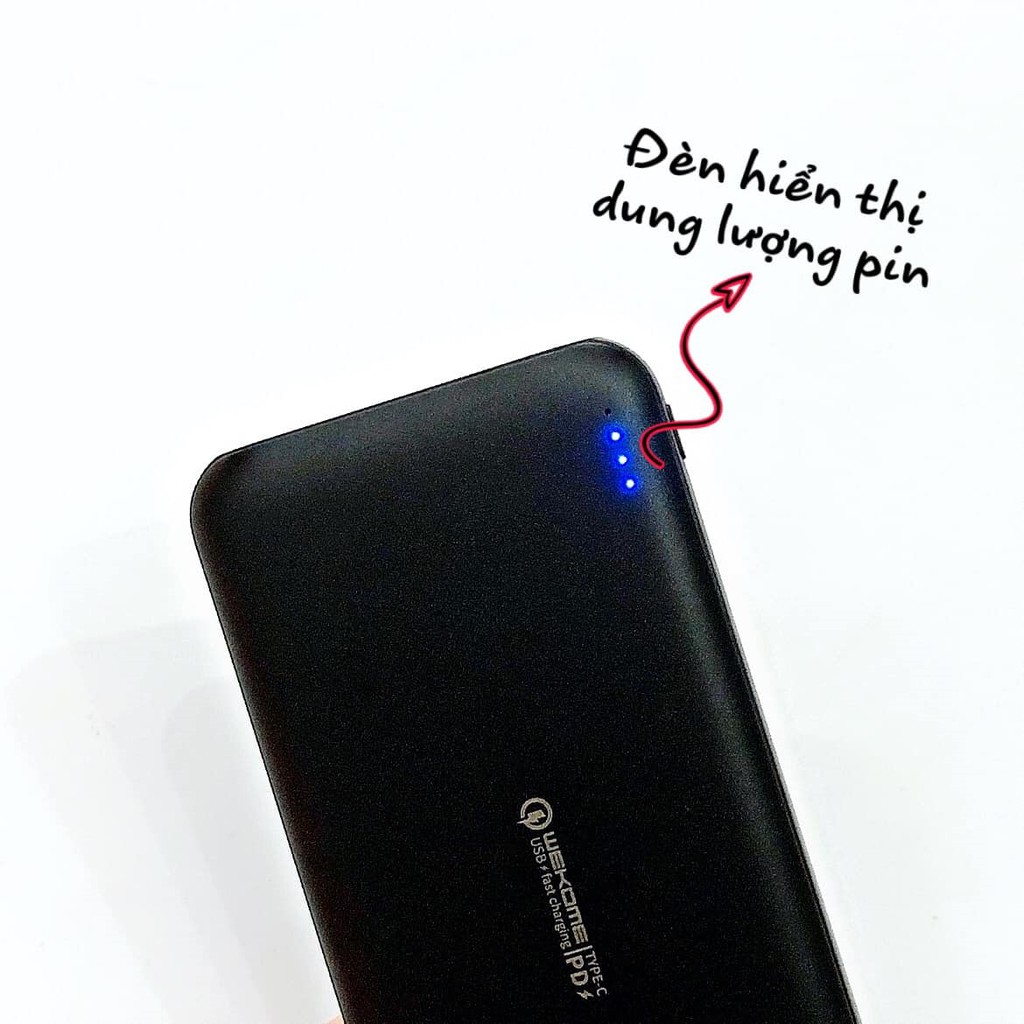 Sạc dự phòng 10000mah kèm sạc nhanh 18w, chính hãng Wk bảo hành 12 tháng