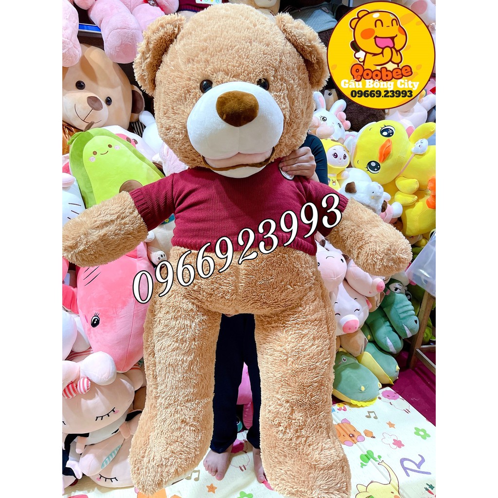 Gấu Bông Teddy áo len cao cấp - Thú Nhồi Bông To Lớn 1m25