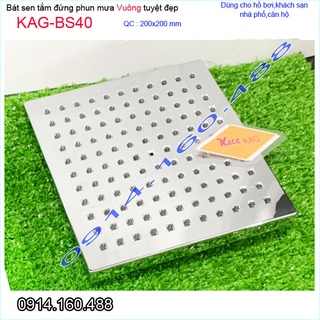 Bát sen tắm đứng KAG-BS40, Bát sen tắm phun mưa vuông 20x20 cm mưa tia nước nhiều phun nước tốt