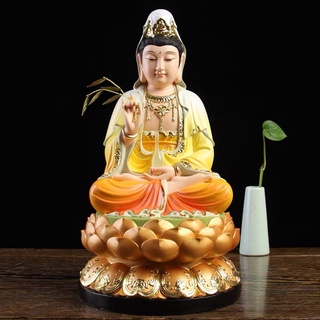 Đồ thờ cúng tượng quan âm đế cam áo vàng 30cm văn phòng phẩm Nhơn Phát