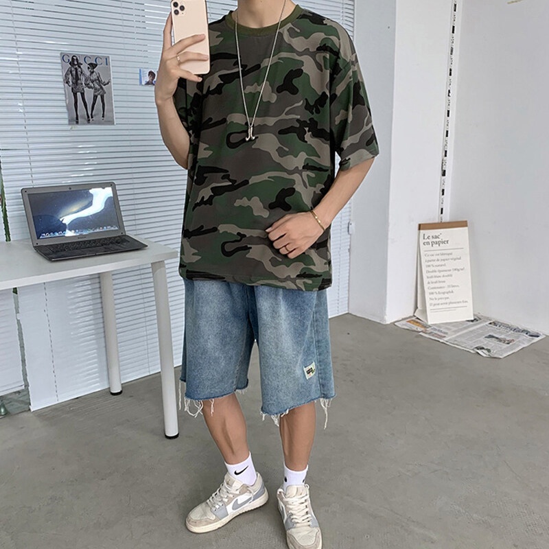 Áo thun nam AOKANG tay ngắn họa tiết rằn ri thời trang dành cho nam