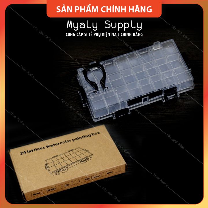 Khay Đựng Bột Nail Có Chốt 24 Ô SP000091
