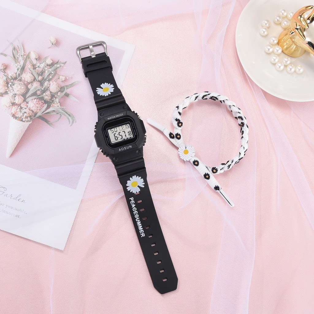 Đồng hồ nam nữ điện tử thời trang đeo tay hoa cúc DH106