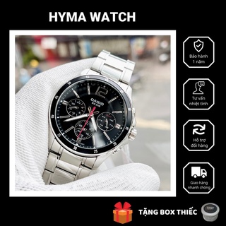 Đồng hồ nam dây thép Casio MTP 1374D - 1A Mặt đen chống nước 5ATM Size 42m Bảo hành 1 năm Hyma watch
