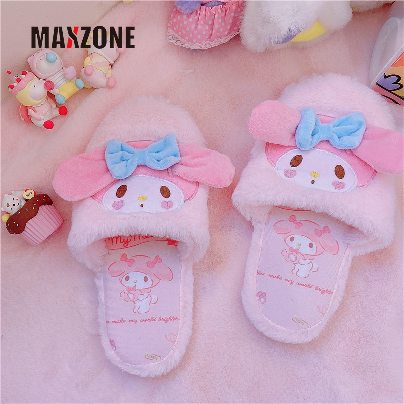 Dép Đi Trong Nhà Mềm Mại Chống Trượt Giữ Ấm Mùa Đông Hình Cinnamoroll My Melody Kuromi Purin KT Dễ Thương Cho Trẻ