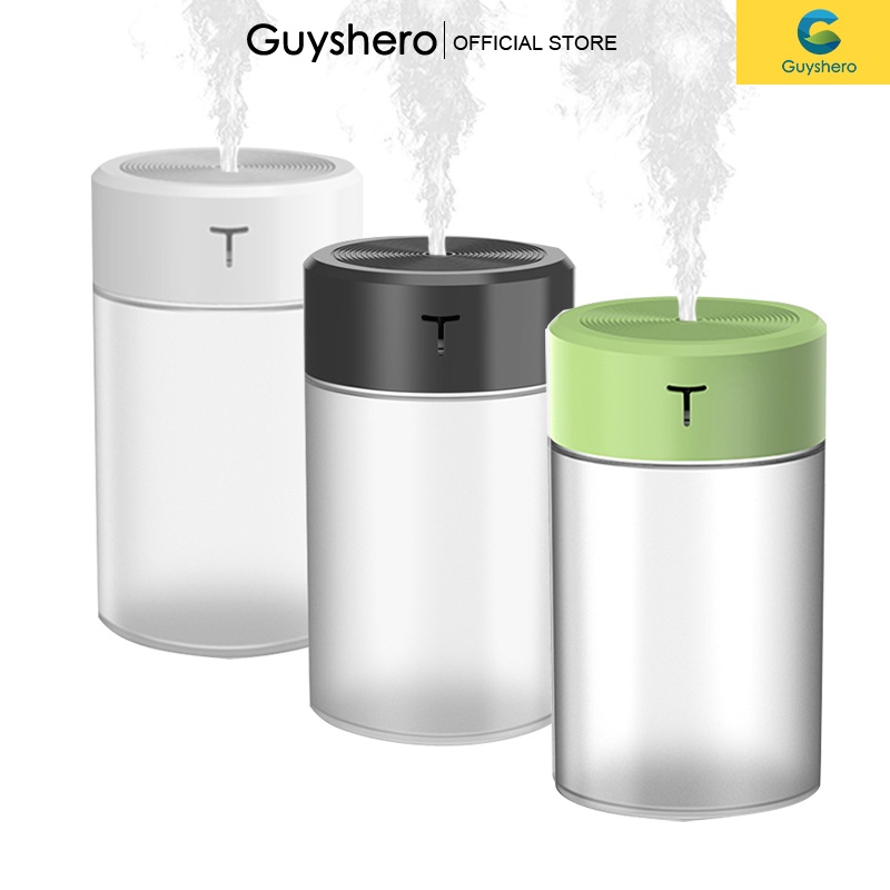 Guyshero Máy phun sương tạo độ ẩm tích hợp đèn ngủ led 7 màu cầu vồng