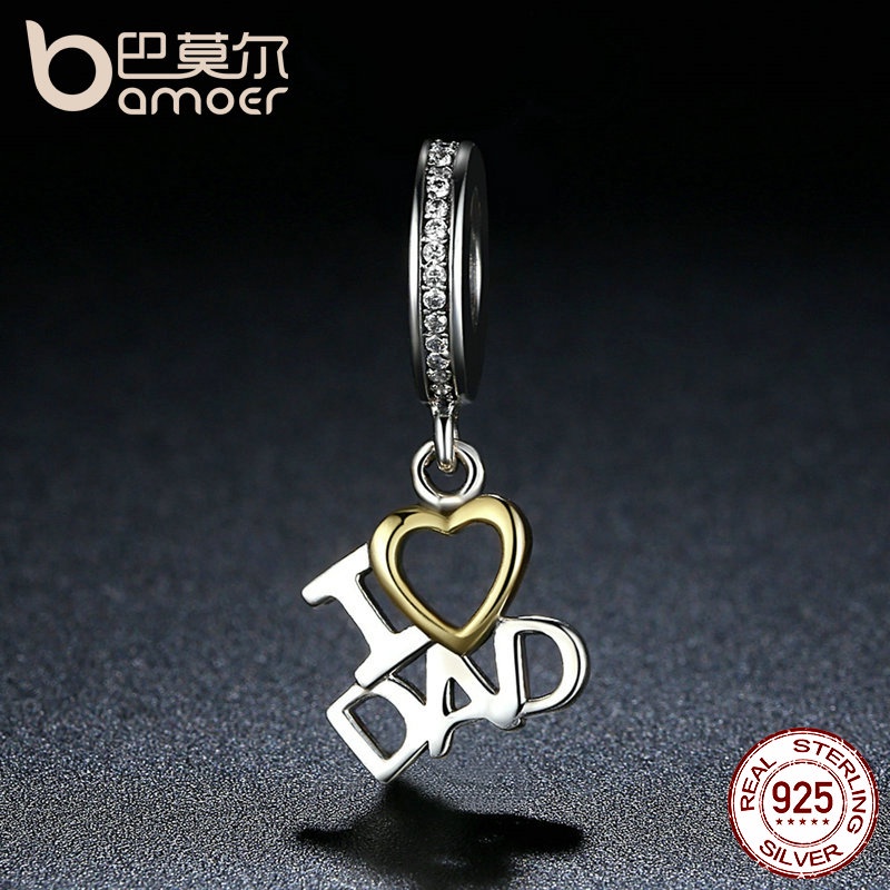 Phụ kiện hạt charm Bamoer SCC052 bạc 925 dùng để tự làm vòng tay thời trang phong cách gia đình