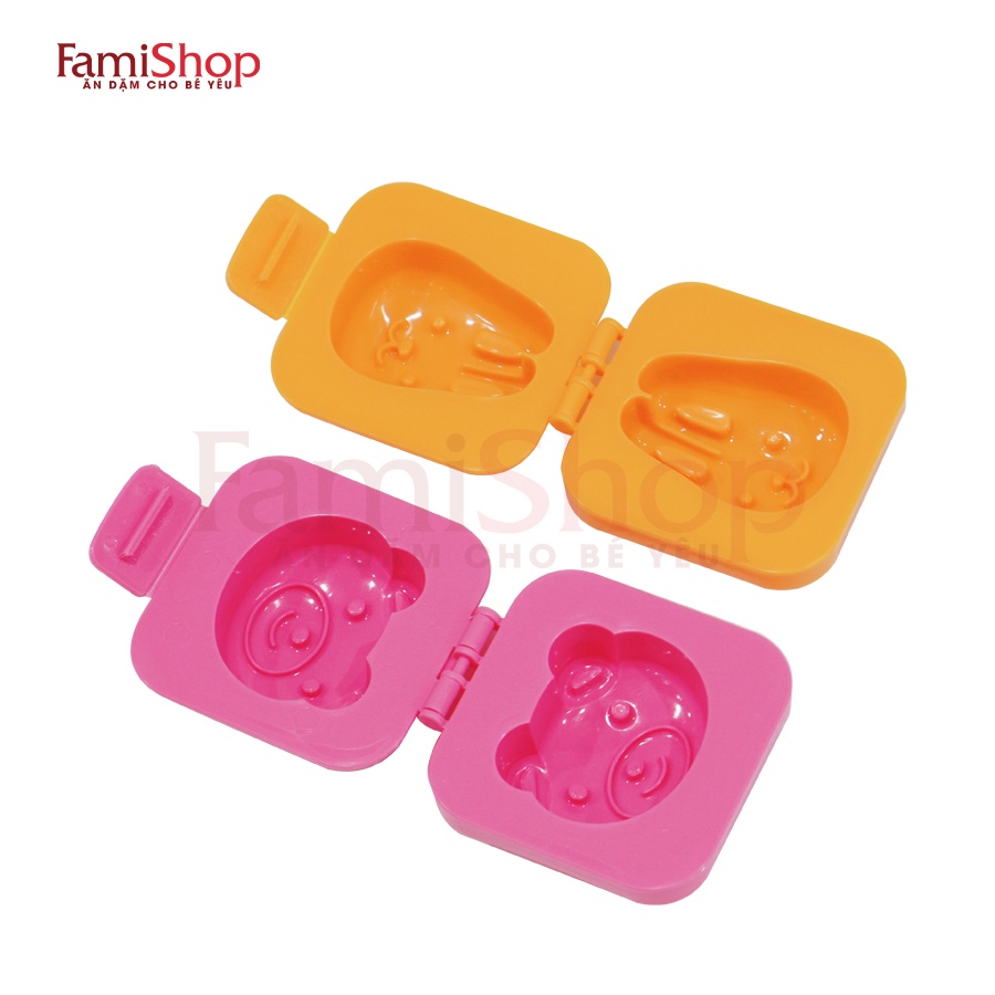 FamiShop Khuôn tạo hình cơm, khuôn làm bánh cho trẻ ăn dặm, hình Gấu và Thỏ Kokubo