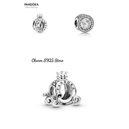 combo 3 hạt charm pan vương miện màu trắng bạc s925 cao cấp
