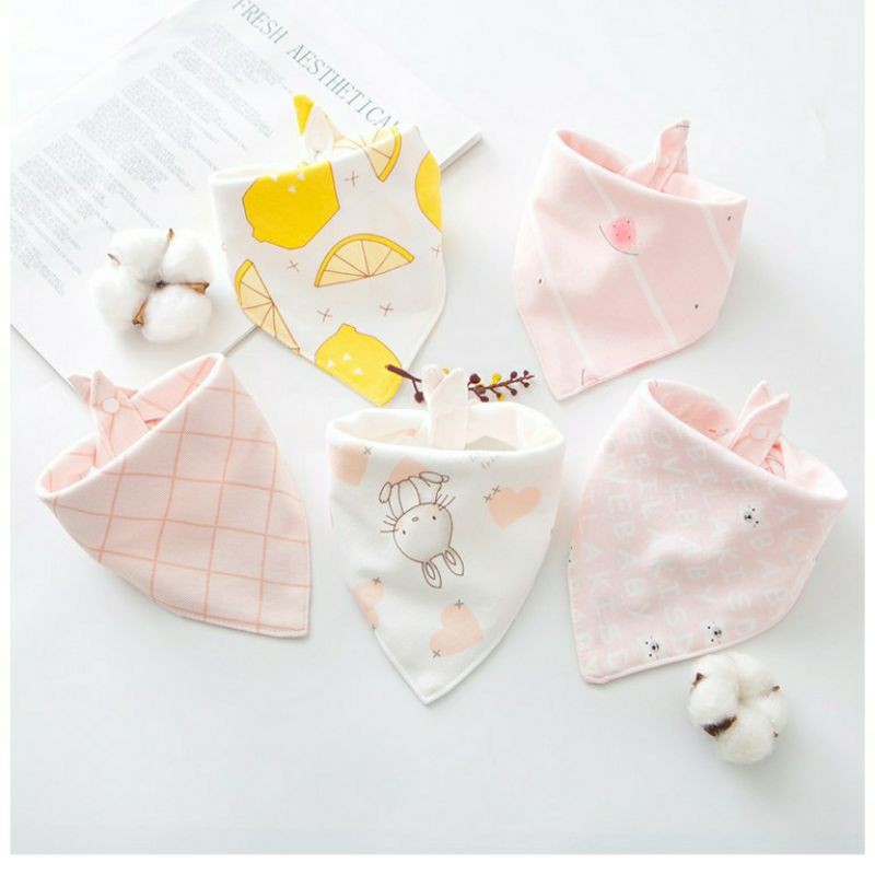 Combo 10 khăn tam giác cotton quàng cổ cho bé