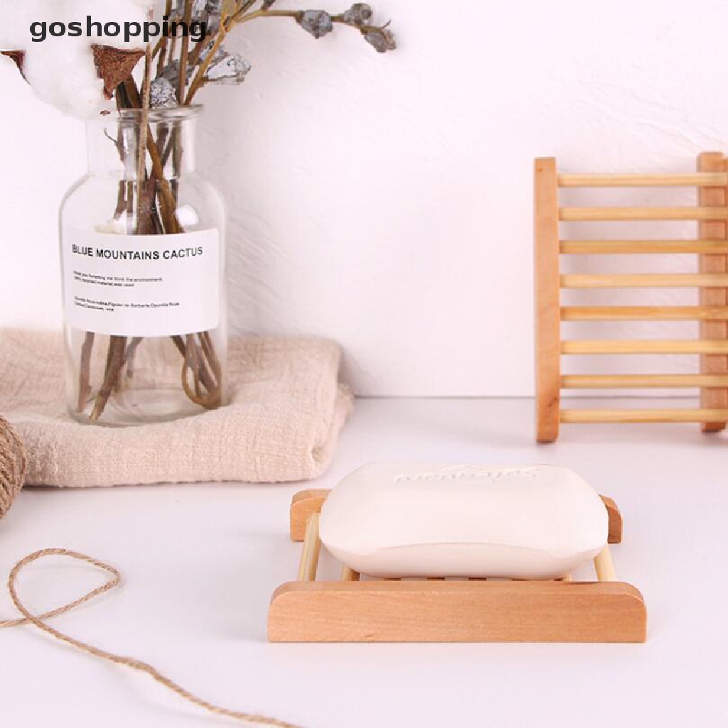 Khay Đựng Xà Phòng Bằng Gỗ Tre Tự Nhiên Giúp Khô Ráo Tiện Dụng