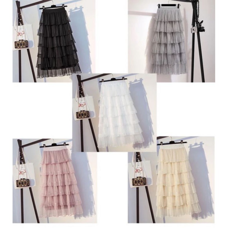 benga96 Chân váy tutu lưới 4 và 6 tầng phong cách hàn quốc siêu xinh