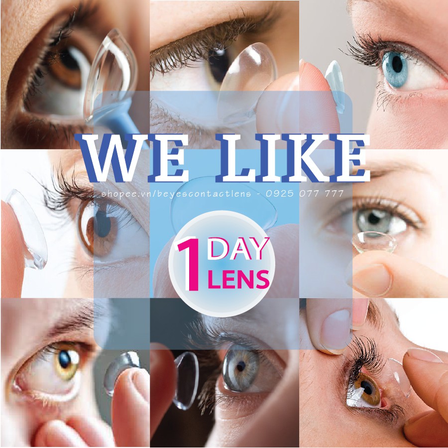 [𝟏 𝐃𝐀𝐘 LENS KHÔNG MÀU] 1 Chiếc kính áp tròng cận loạn 1 ngày Sofclear Gelflex lens dùng 1 ngày ann365 lens