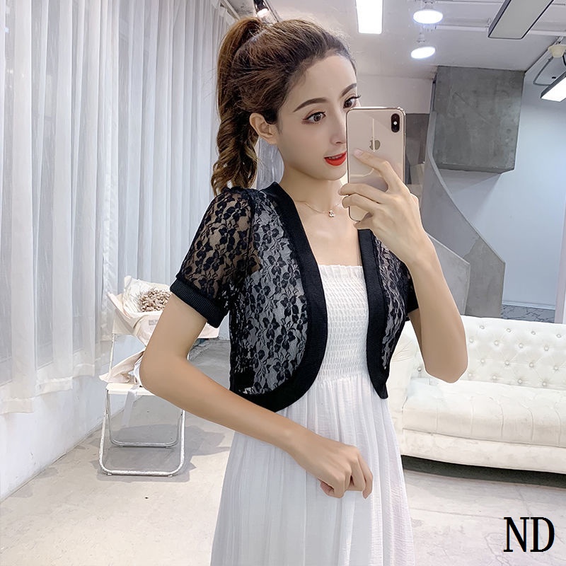 Hàng Mới Về Áo Khoác Voan Ren Ngắn Tay Ngắn Thời Trang Mùa Hè 2020 Mới