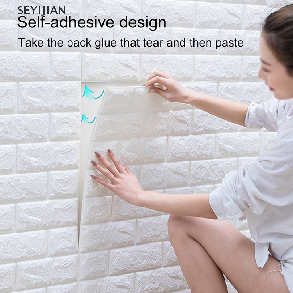 Miếng Dán Tường Giả Gạch 3D Trang Trí Phòng Khách / Phòng Ngủ