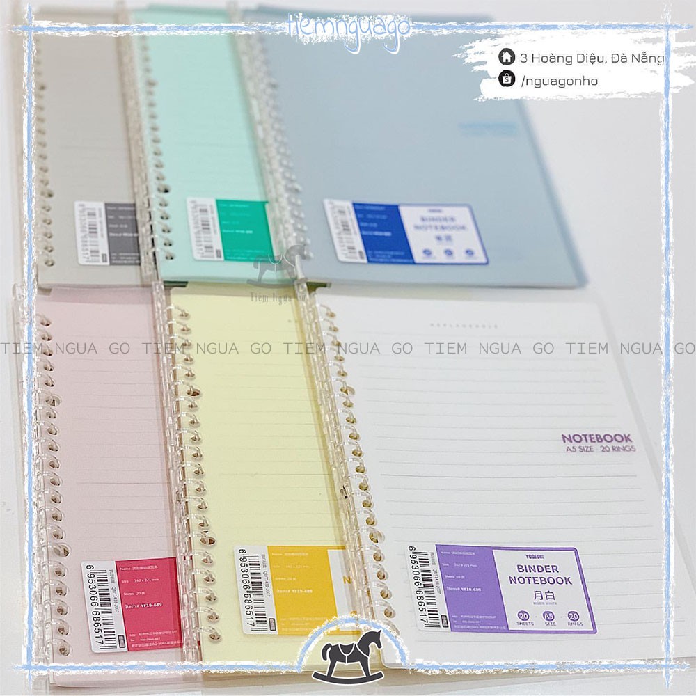 Binder Còng Nhựa Pastel Yoofun - Tiệm Ngựa Gỗ