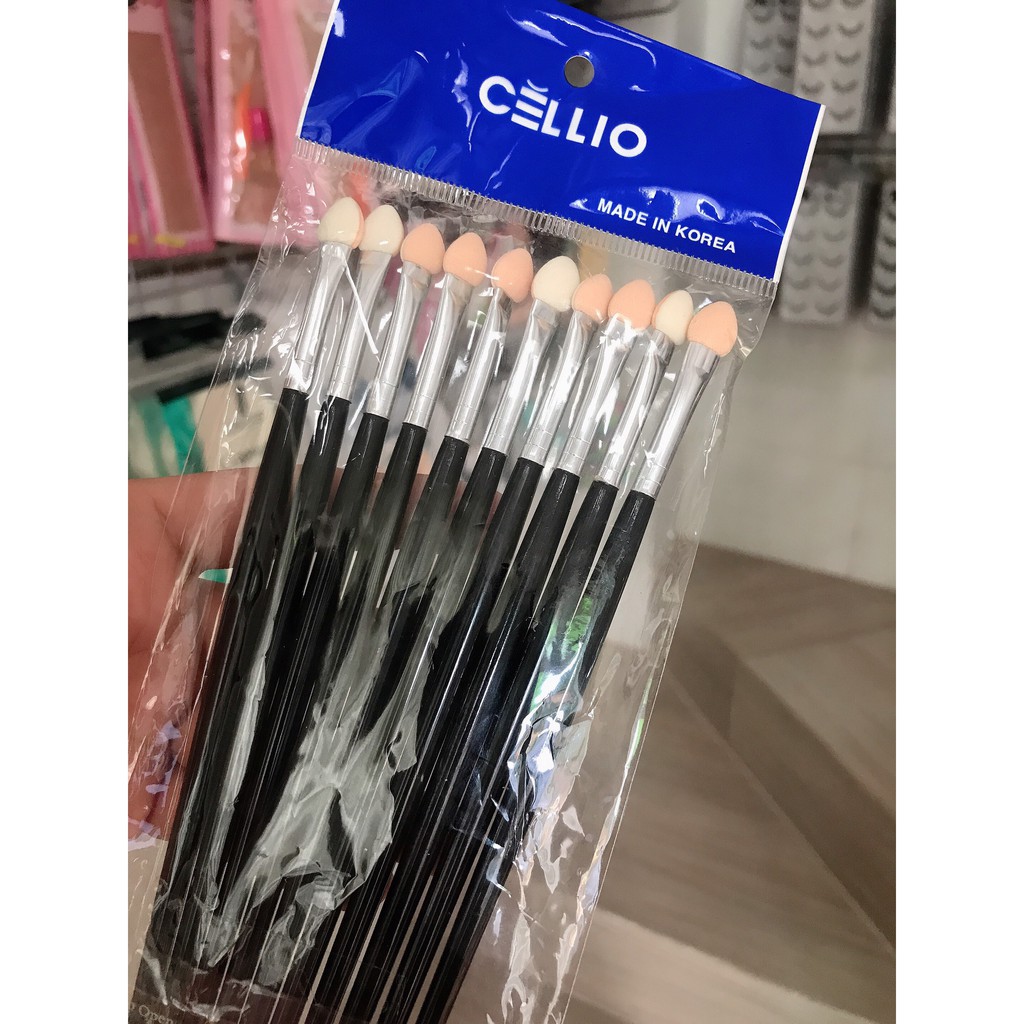 Set 10 cọ mút tán phấn mắt CELLIO