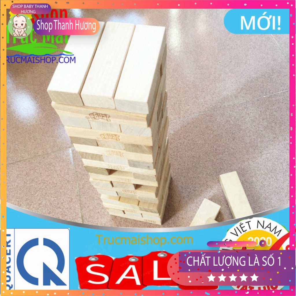 Bộ Rút Gỗ Đồ Chơi Xếp Hình Domino Montessori Rèn Luyện Trí Thông Minh Tránh Xa Điện Thoại (54 Thanh Cỡ Lớn 1kg gỗ) Shop