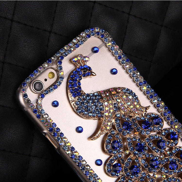 Bao Da Điện Thoại Đính Đá Hình Chim Công Cho iphone 11 12 13 14 pro max ip 15 pro max plus Ốp