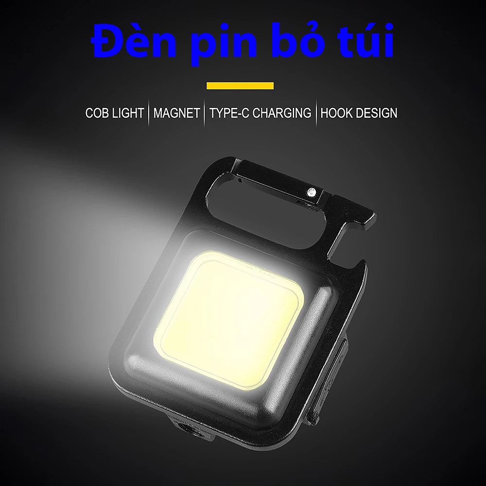 [Video] Đèn mini siêu sáng đa chức năng - 3 chế độ sáng, nam châm, mở nắp bia, móc treo, chống nước, sạc...