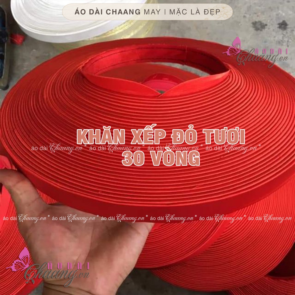 Khăn đóng nhiều tầng CHAANG May sẵn Khăn xếp truyền thống cô dâu, khăn mấn nhẹ đẹp