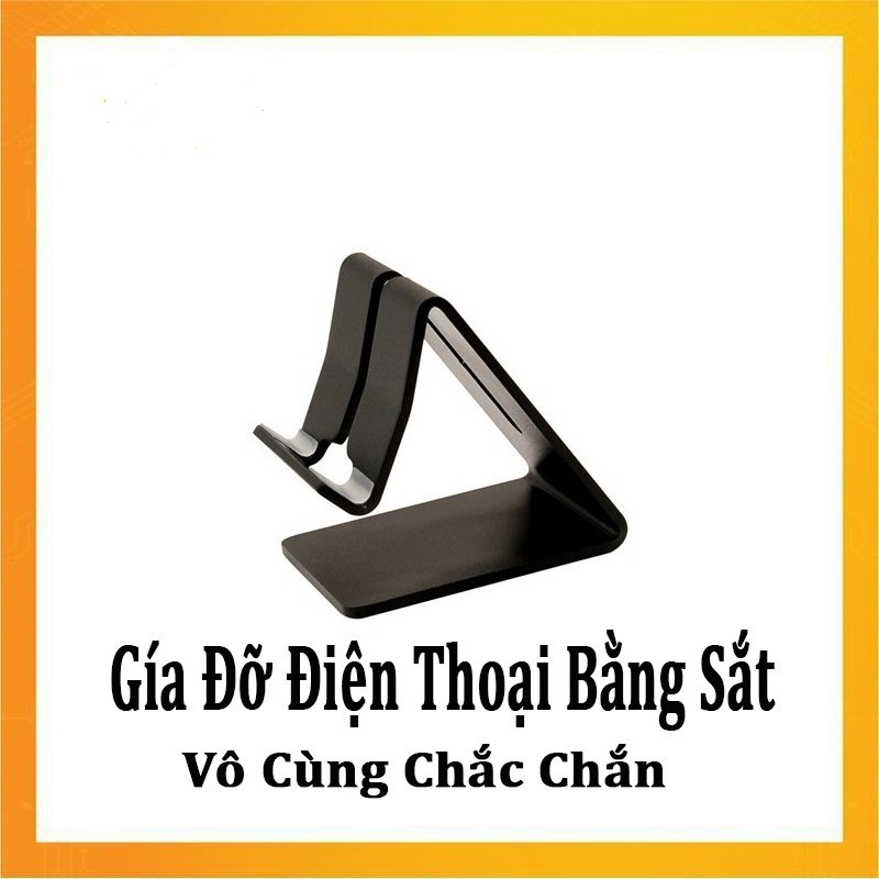 Giá Đỡ Điện Thoại, Máy Tính Bảng Bằng Nhôm Đặc Có Khe Luồn Sạc