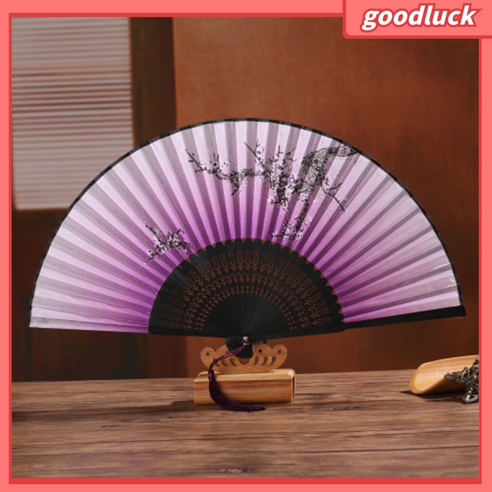 Quạt Xếp Cầm Tay In Họa Tiết Hoa Anh Đào Nở Phong Cách Vintage Đẹp Mắt